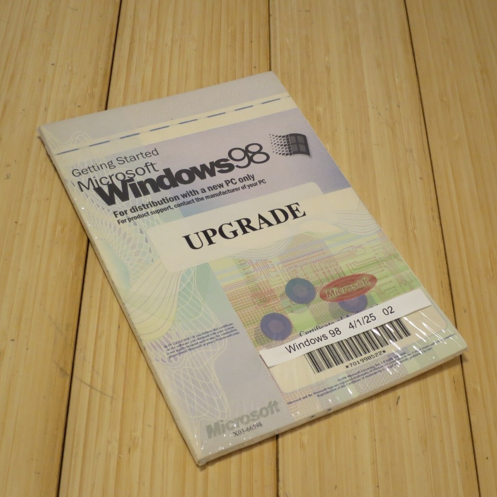 NOS Microsoft‎ X03-66598 Windows 98 UPGRADE with Install CD & Manual 02